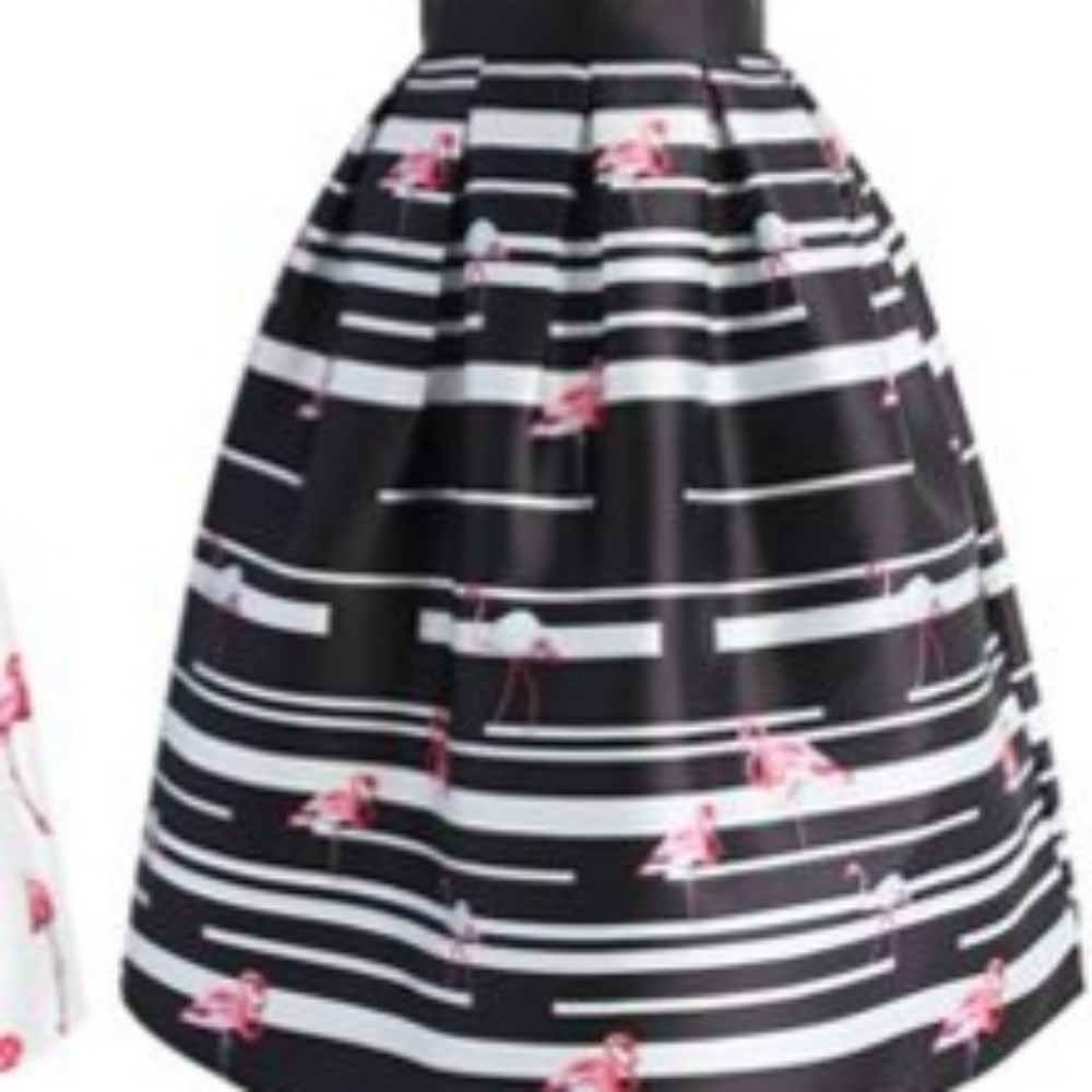 NWT Black and White Flamingo Skirt